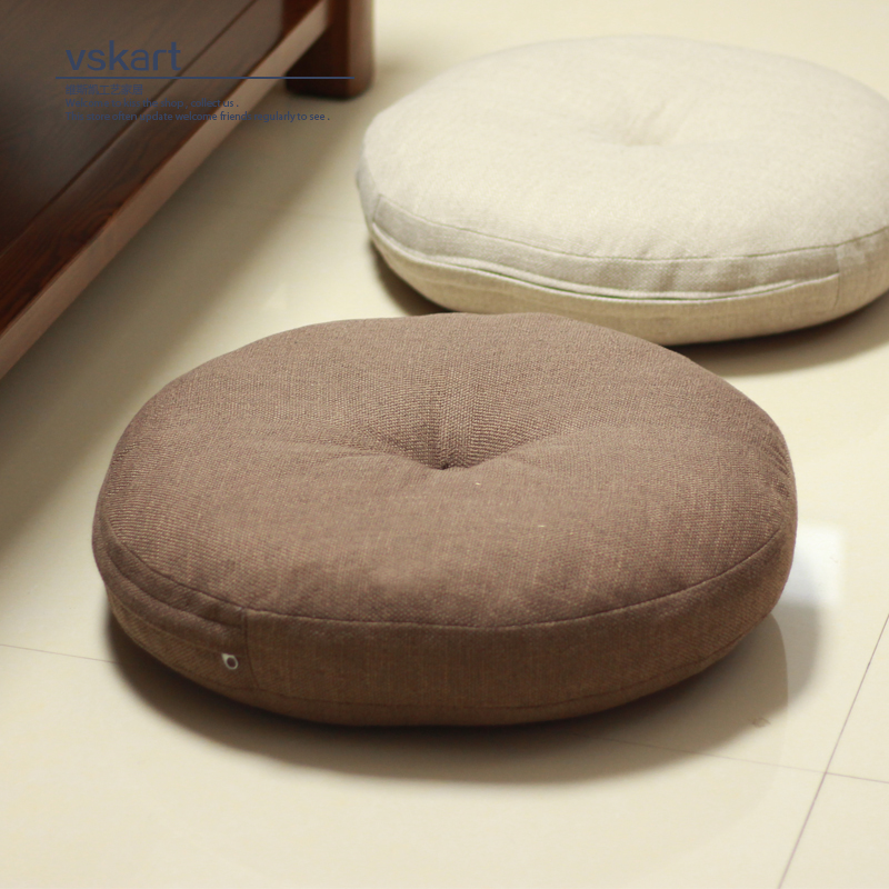 Linen Bushel Cushion Cloth Art Round Zen Mat Balcony Floating Window Tatami Floor Thickening Baiver Mat Kneeling Mat