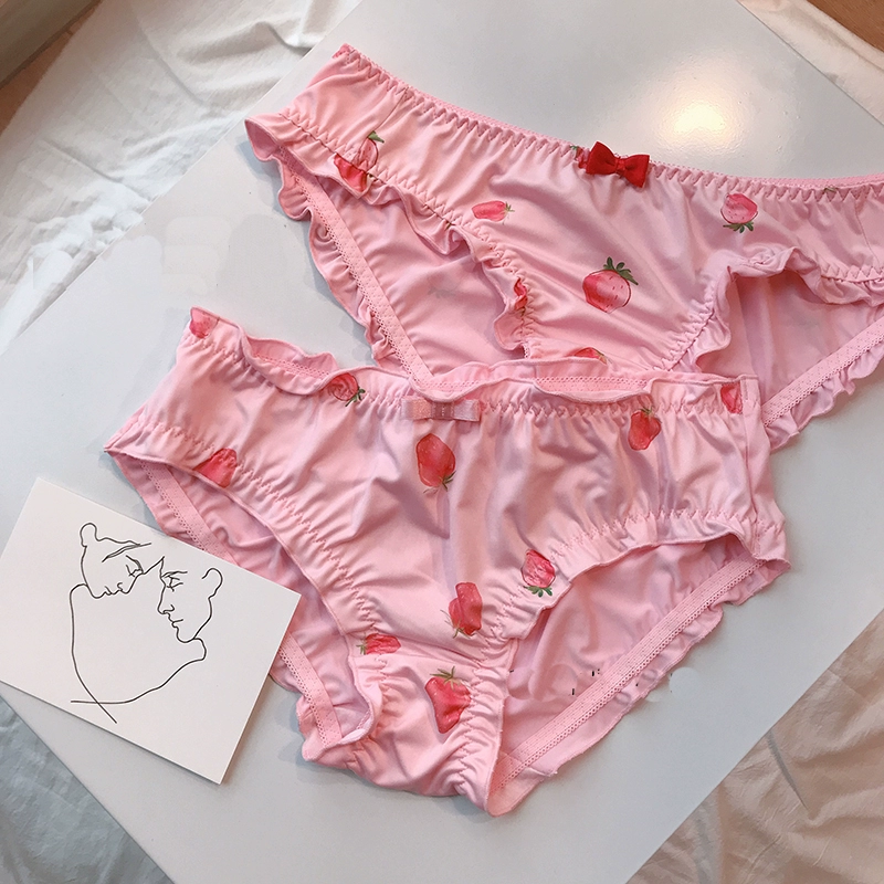 Good Morning Miss Peach | Strawberry Filling ~ Milk Jam Quần lót mềm mại nữ tính với ren bánh mì thoải mái - Giống cái