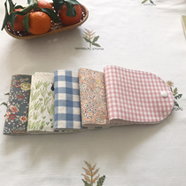 Imported from Korea Handmade 100% Cotton Fabric Floral Crushed Portable Folding Mask Organizer Pocket