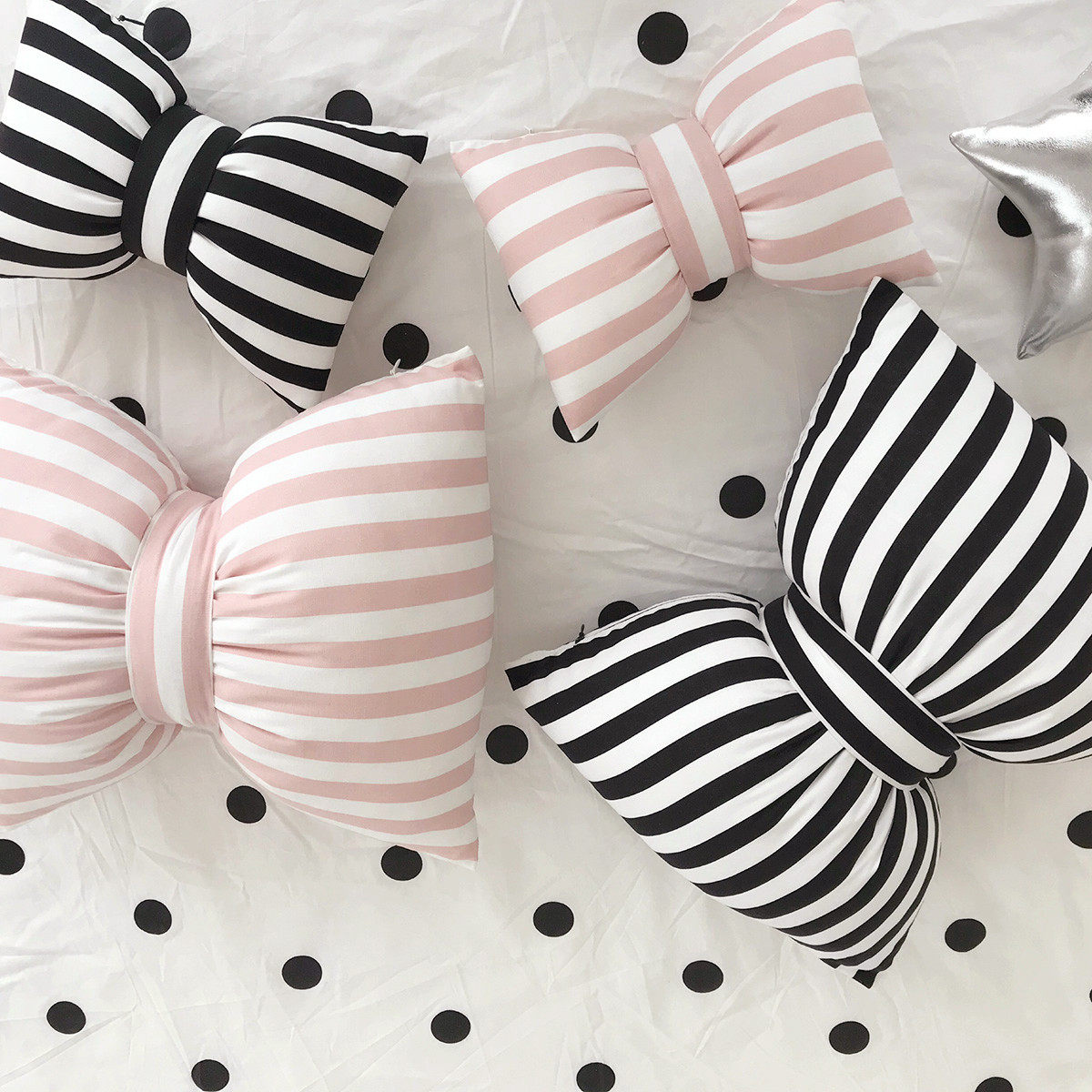 In Green Idea Black & White striped Butterfly junction Incubed with pillow sofa Sofa Bed Cushion Against pillows