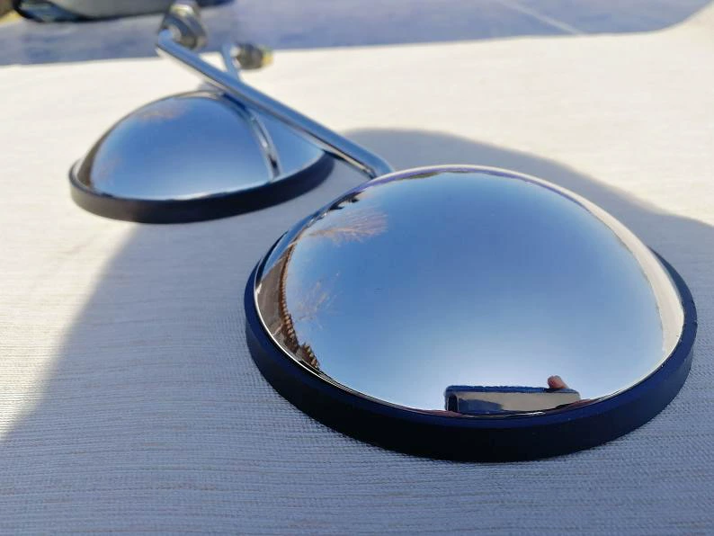 Gương chiếu hậu sửa đổi xe máy Retro, vỏ kim loại bằng nhựa chỉnh nha 8 mm, gương mạ điện - Xe máy lại gương gương nhỏ xe máy