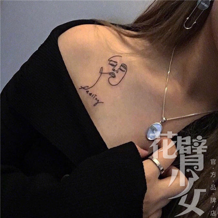 Flower arm girl TATTOO 43 Dark Harbor style abstract character letter realistic TATTOO sticker TATTOO waterproof