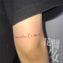 Flower arm girl TATTOO 169 dark port style line English letter crescent tattoo stickers tattoo waterproof