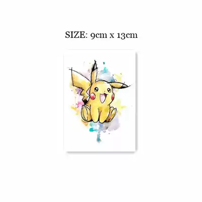 Flower arm girl TATTOO S74 watercolor bikachu hipster girl cartoon cute TATTOO stickers