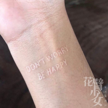 Flower-Armed Girl 2020 New Product New Technique White Letter Wrist Tattoo Sticker Don'T Worry Be Happy