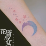 Татуировки на руке с цветком для девочек 204, градиентная луна, полумесяц, звезда, пентаграмма, мягкая девушка в горошек, тату-наклейка в стиле Харадзюку