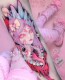 Flower Arm Girl TATTOO Z28 Halloween Dark Ukiyoe Soft Girl Cat Girl Tattoo Sticker
