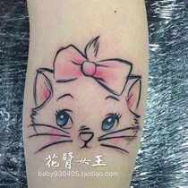 Floral arm Girl TATTOO S6 butterfly knots Mary kitty girl tattooed with a 2.
