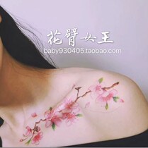 Floral arm Girl TATTOO D113 cherry blossom flower petals with beautiful shoulder collarbone tattooed with one of two 