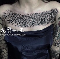 Flower Arm Girl TATOO L5 chicano flower body thoracic front letter Chest Realistic Tattoo Sticker 
