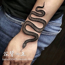  Flower arm GIRL TATTOO X151 black and white dark black python small black snake wrist hand back black snake tattoo sticker