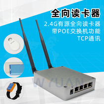 Personnel positioning Home-school communication 2 4G omnidirectional TCP network communication with POE long-distance active card reader read head