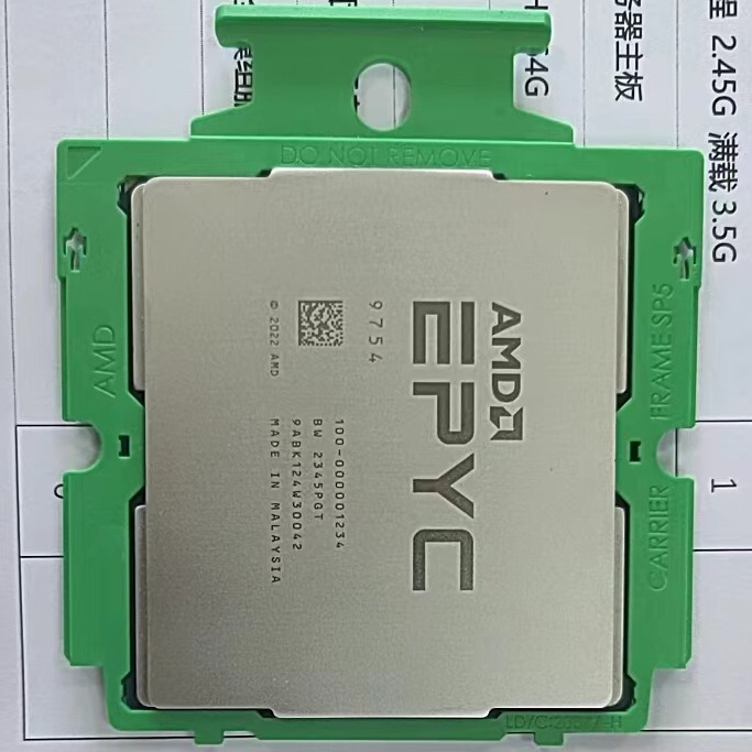 Amd Epyc 9754 Cpu Processor 128 Cores 256 Threads Main Frequency 2.25Ghz Boost Frequency 3.1Ghz