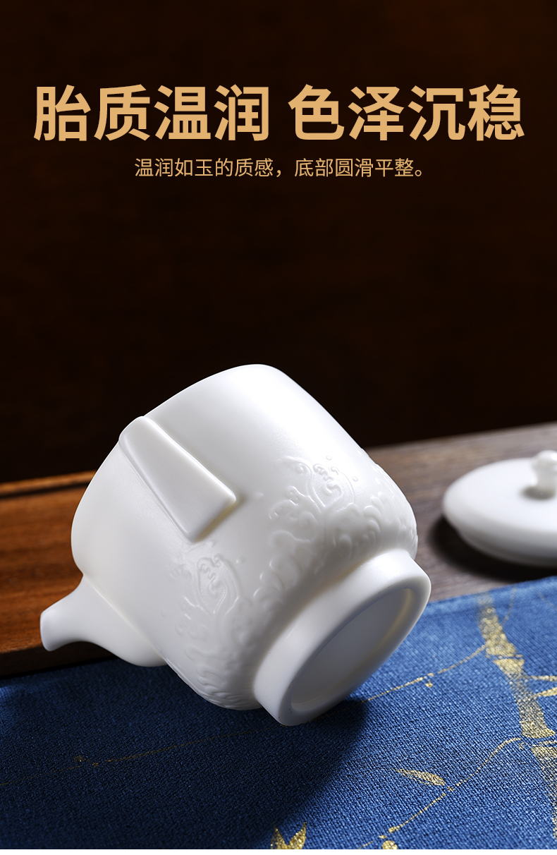 Tang Feng travel a pot of two cup of suet jade is suing crack cup office filter teapot white porcelain kung fu tea set