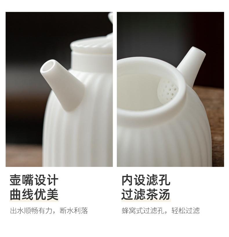 Tang Feng suet jade single pot home office teapot ceramic filter kung fu tea to implement simple hand grasp pot