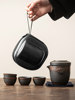 Tangfeng Purple Clay Quick-Drinking Cup Set, One Pot and Four Cups, Portable Travel Tea Set for Outdoor Use and Car Travel
