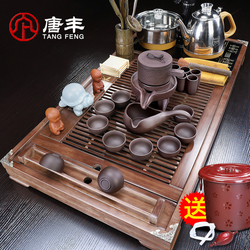 Tang Feng tea set automatic tea ware household one - piece kung fu tea tray of a complete set of contracted ceramic teapot