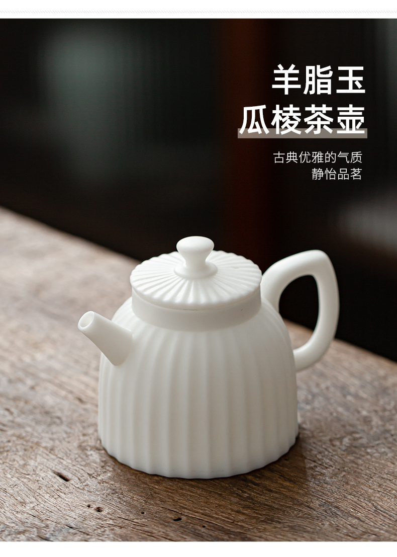 Tang Feng suet jade single pot home office teapot ceramic filter kung fu tea to implement simple hand grasp pot