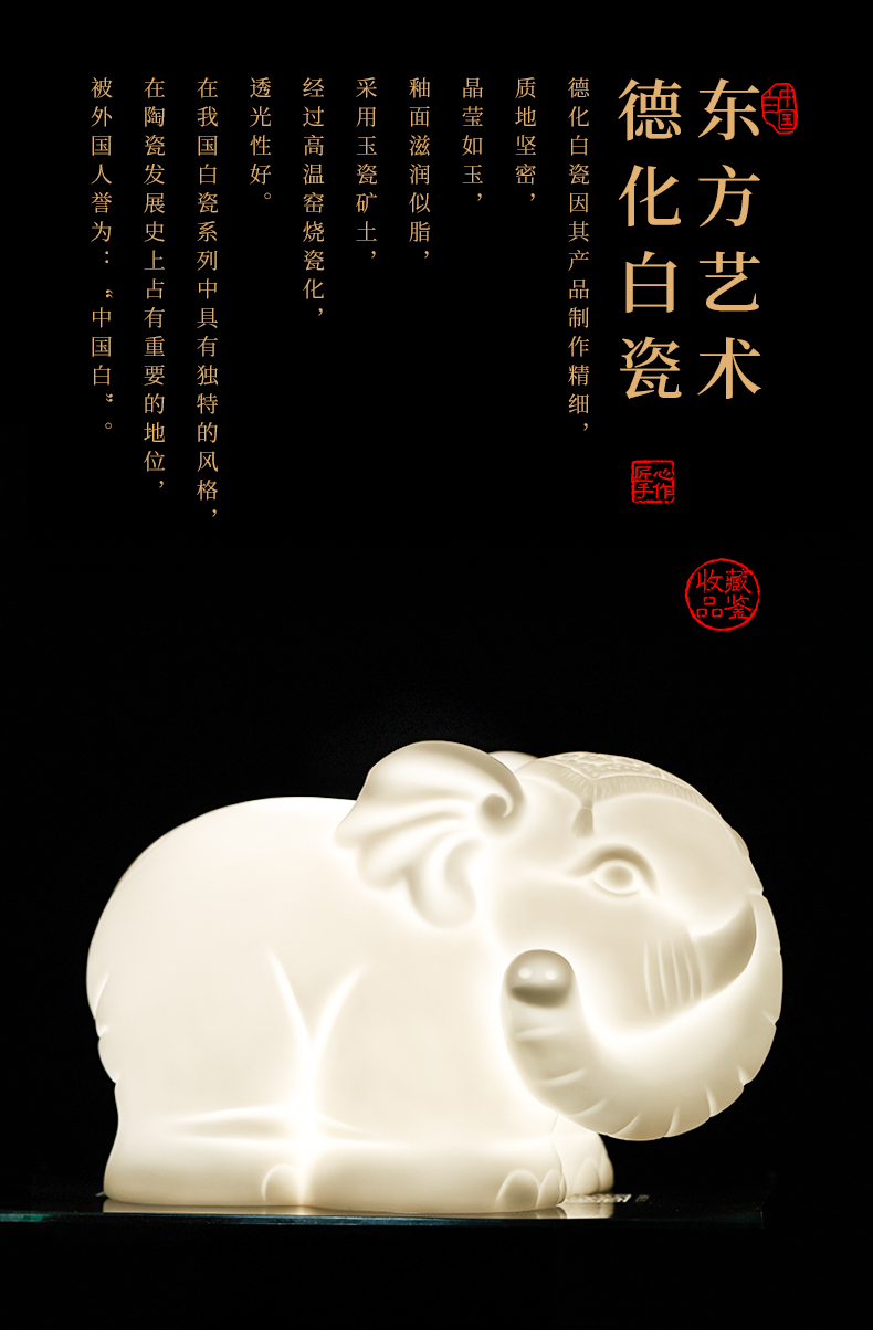 Tang Feng dehua white porcelain tea pet manually tea sets of kung fu tea set place a single player with 190119 gift boxes