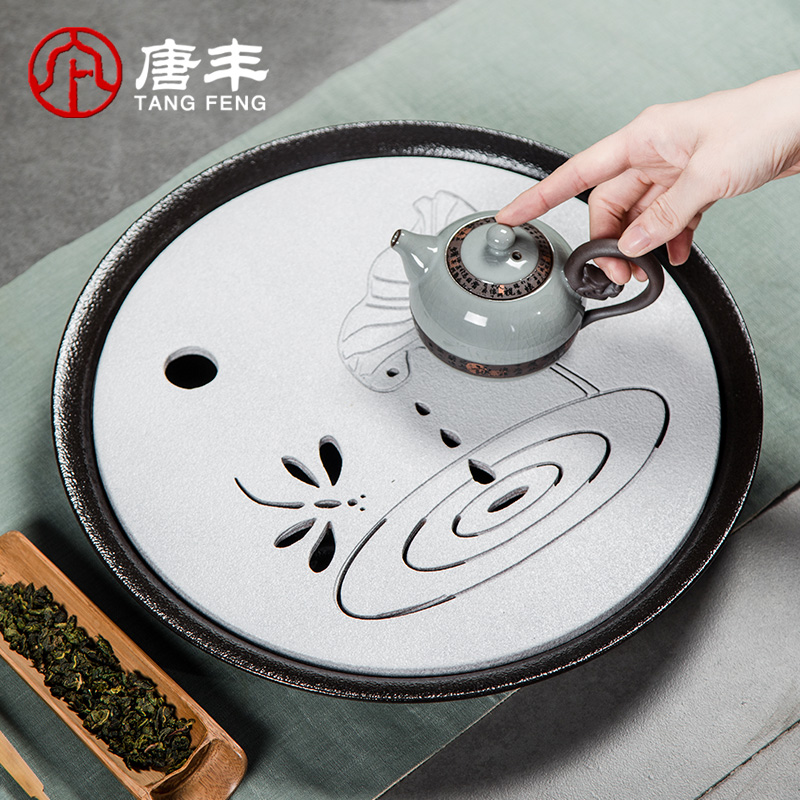 Tang Feng ceramic dry tea tray household contracted coarse TaoGan mercifully Japanese creative water tea tea tray