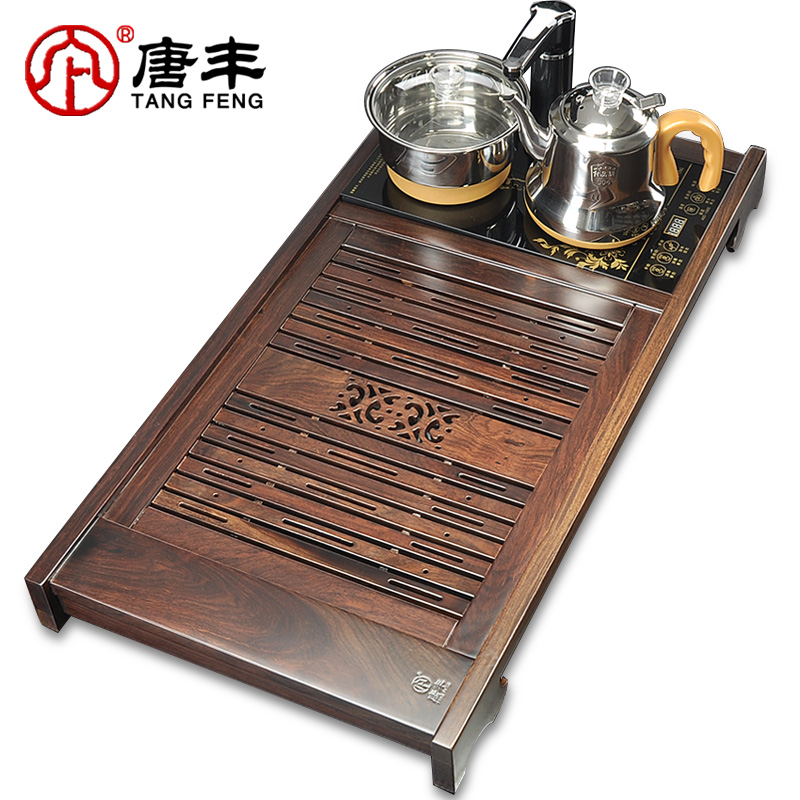 Tang Feng ebony wood ground drainage kunfu tea tea table four intelligent combination electric furnace tea tea sea z