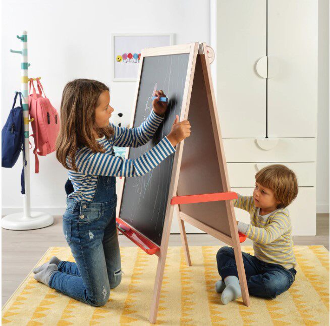 IKEA Mora children's easel blackboard whiteboard drawing board publicity board IKEA domestic