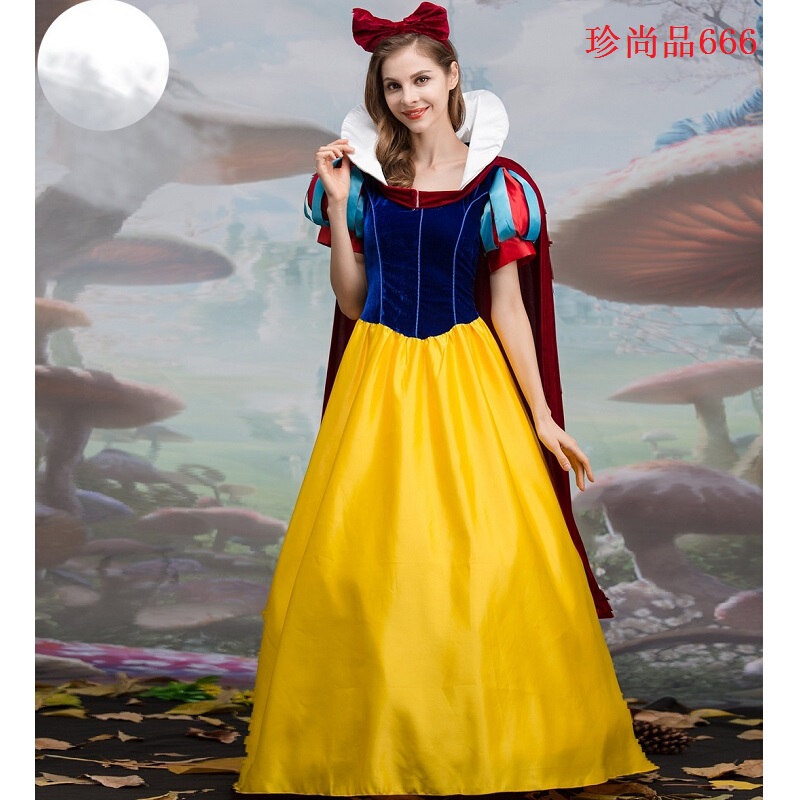 Snow White Dress Adult Performance Costume Masquerade Dress Fugitive Princess Disney Halloween Costume