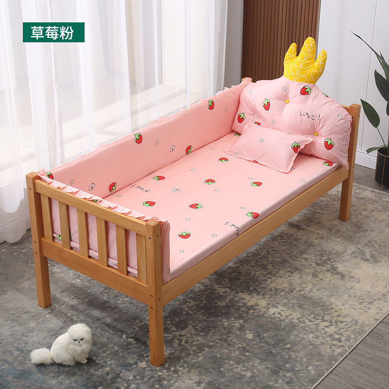 [USD 108.82] Children's bed enclosure collision pure cotton baby bed enclosure package widened