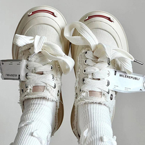 Opening Laugh Sails Cloth Shoes Sandalwood Kenji Co-Internet Red Fashion Casual Shoes Thick Bottom Heightening Couple of Baotou Half Toshoes