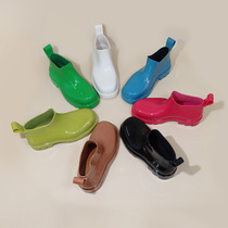 Water Shoes Women Waterproof Non-slip Nets Red Rain Boots Girl Rain Shoes Thick Bottom Jelly Color Short Boots Martin boots male and female lovers