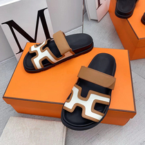 Genuine leather women Fashion exterior wearing cool slippers French style sandals Fairy Temperament Net Red Comfort 2022 Summer New