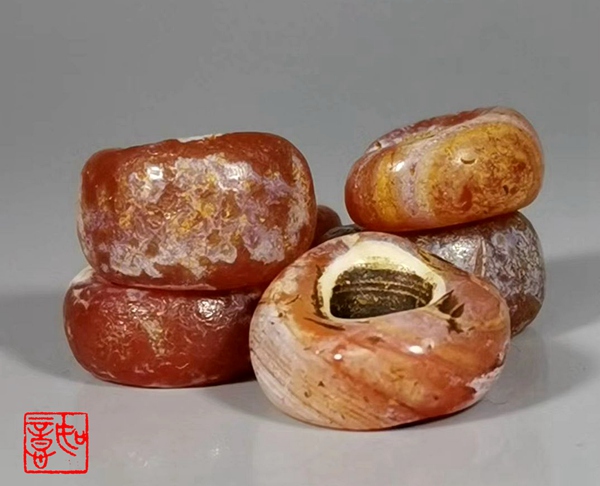 Ruyi Fasting the Old Manau Yuanzhu Bian Beads Essay with ancient Everest Antique Sky Beads single Pearl Old objects with a string of 03