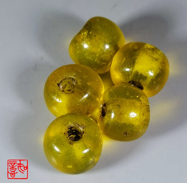 Ruyi Fasting the Old Manau Yuanzhu Bian Beads Essay with ancient Everest Antique Sky Beads single Pearl Old objects with a string of 16