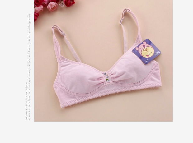 Bông tre thời kỳ phát triển không có vòng thép cô gái áo ngực Phần mỏng và học sinh trung học cotton khóa đồ lót 12 tuổi + quần áo nữ đẹp