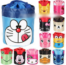 Cartoon round lunch box lunch bag lunch bag lunch bag waterproof cylinder bag