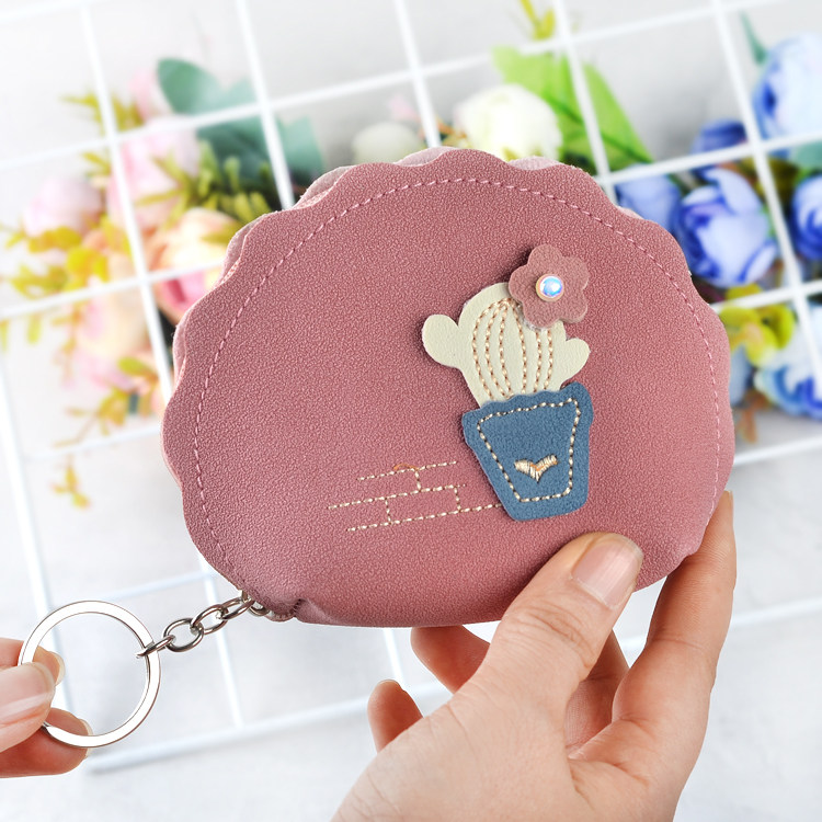 New Mini Cute Key Button Zero Wallet Small Frescoed Student Lady Coin Bag Short Pendant Small Wallet
