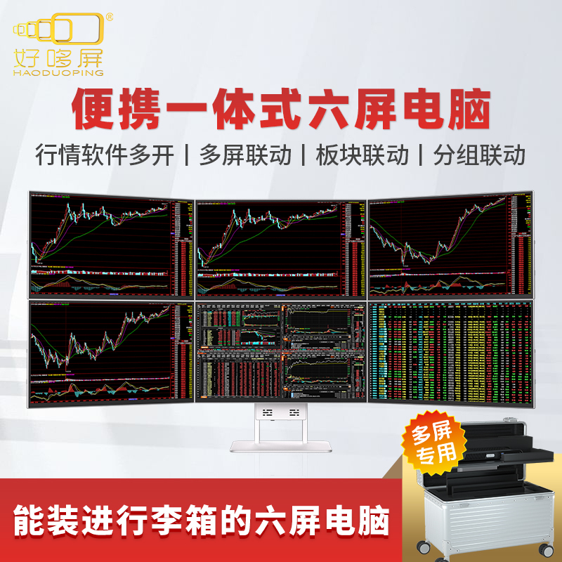 Haoduopeng Portable 18.5inch All-In-One Computer for Traders, Specialized for Stock Trading, Multi-Screen Computer with Portable High-Definition Screen