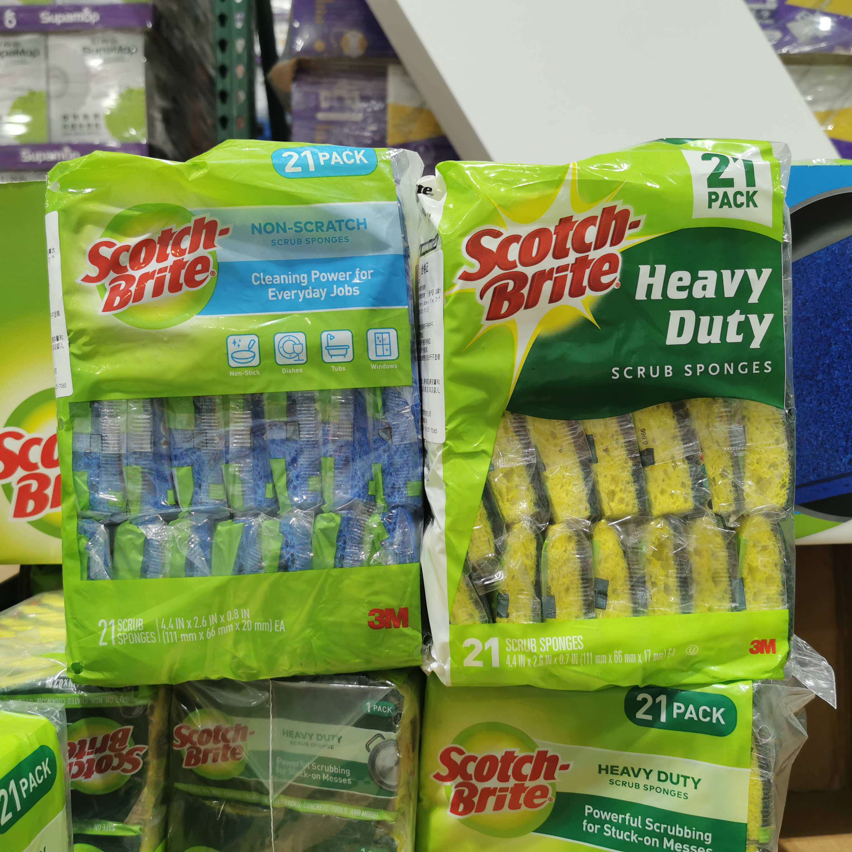 Costco 3M thought high oil stain without scratches dishcloth clean sponge wipe 21 pieces 