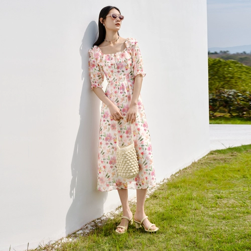 Розовая летняя одежда, юбка, французский стиль, эффект подтяжки, изысканный стиль