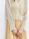Eve Refreshing Linen V Neck Fashionable Easiest for Match Temperament Blouse Knitted Cardigan Women's Top 2025 Summer New Style