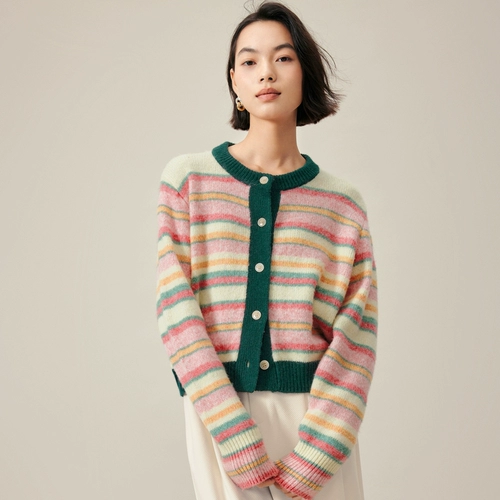 Дизайнерский милый кардиган, зимний пуховик, атмосферный свитер, тренд сезона, 2023