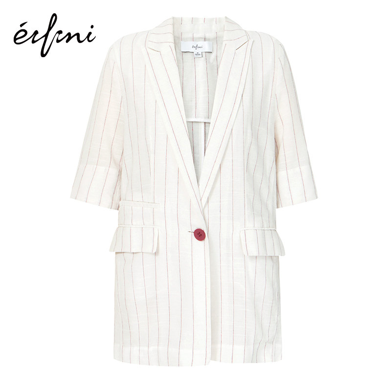 [Trung tâm mua sắm với cùng một đoạn] Eveli phiên bản Hàn Quốc mới của tự trồng sọc phù hợp với áo khoác nữ 1170516314006