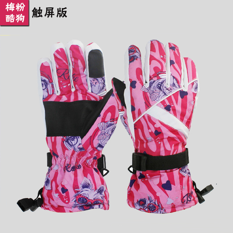 Găng tay trượt tuyết của phụ nữ Hàn Quốc chống nước lạnh chống gió mặc ngoài trời trượt tuyết dày găng tay ấm trượt băng bao tay nữ