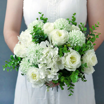 Simulation rose fake silk flower bouquet holding a lot of bunches wedding living room dining table coffee table ornaments decorative flowers