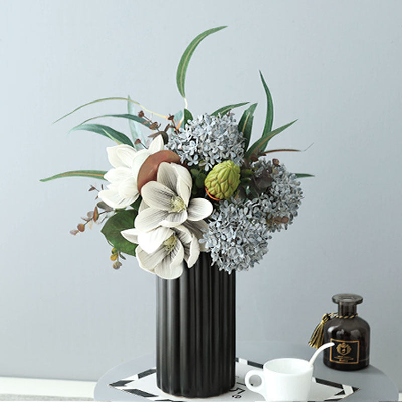 Elegant cure simulation blue gray blue gray orchid bouquet high-level embroidery light luxury art living room dining room decoration