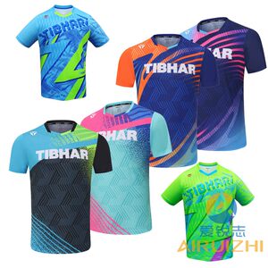 Tibhar Tall and Straight Table Tennis Clothing for Men and Women, Short-Sleeved, Professional, Breathable, Dazzling Table Tennis Competition Clothing and Training Clothing