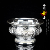 Buddhas incense house Nepal pure handmade S990 pure silver eight auspicious water supply bowl Holy water glass 8 for Buddhist parish supplies