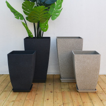 Imitation cement plastic large flower pot resin minimalist Nordic Living room Balcony Floor Large Size High Cylinder Green Plant Bonsai Florator