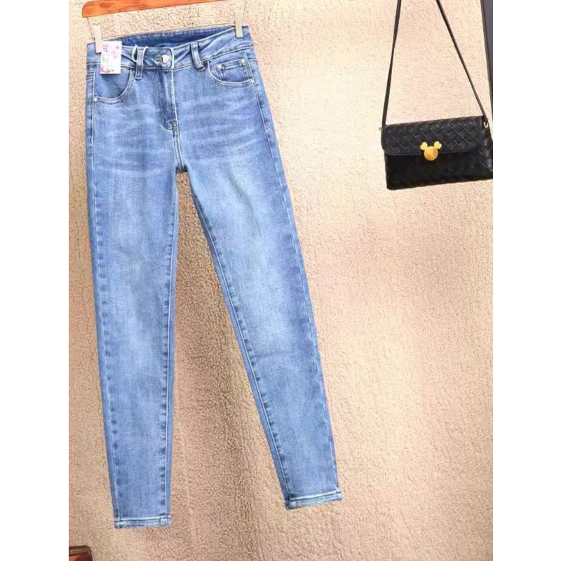 Light Blue Denim Skinny Pants for Women, High-Waisted, 2026 Spring/Summer New Style, Slim-Fitting, Versatile, Stretchy Pencil Pants