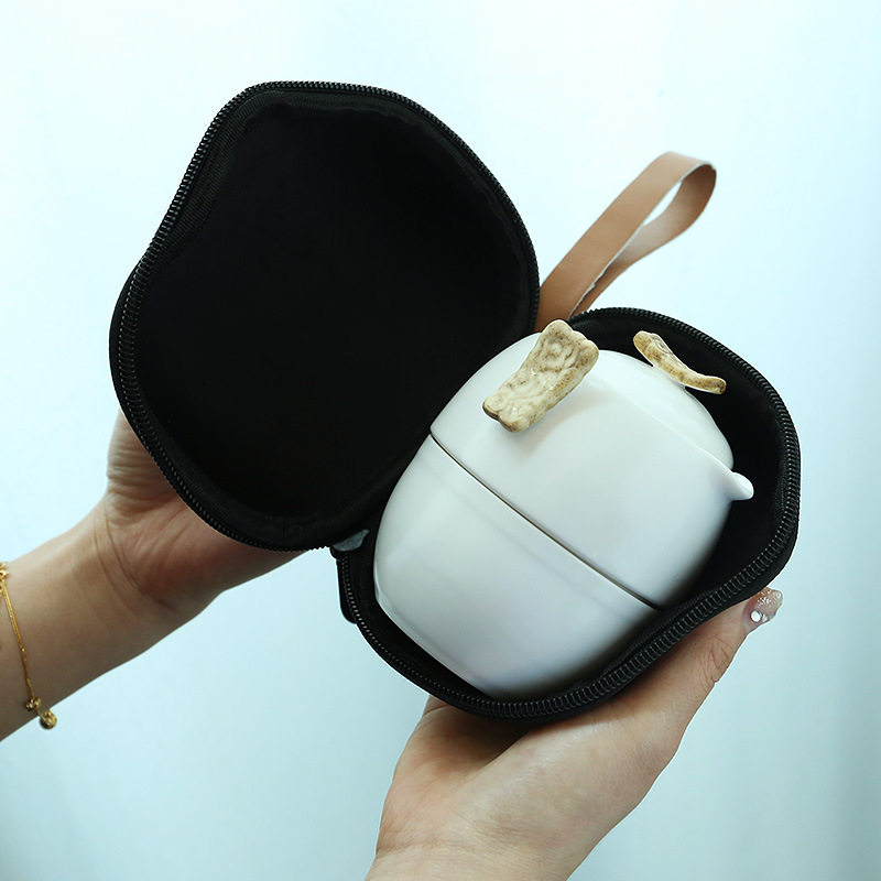 Travel tea set ceramic quick cup portable bag storage teapot teacup one pot three cups men's business trip tea set